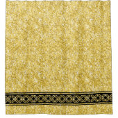 Zwarte oostgrens bij Gold Glitter Douchegordijn (Voorkant)