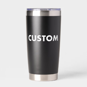 Zwarte op maat gemaakte thermische tumbler blanco geïsoleerde drinkbeker