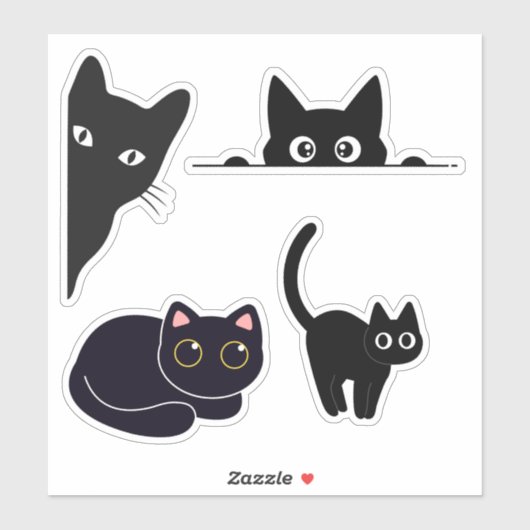 Zwarte op maat gesneden vinyl sticker (Vel)