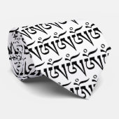 zwarte op witte Om symbolen Stropdas (Opgerold)