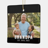 Zwarte opa opgericht foto keramisch ornament (Links)