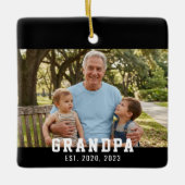 Zwarte opa opgericht foto keramisch ornament (Voorkant)