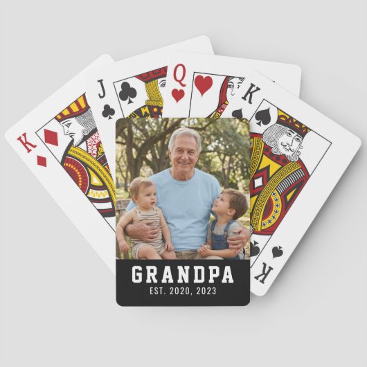 Zwarte opa opgericht foto pokerkaarten (Achterkant)