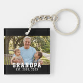 Zwarte opa opgericht foto sleutelhanger (Achterkant)