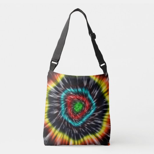 Zwarte Opal Tie Dye, Crossbody Tas (Voorkant)