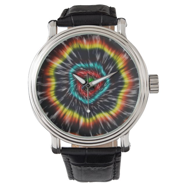 Zwarte Opal Tie Dye,   Horloge (Voorkant)