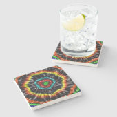 Zwarte Opal Tie Dye,    Stenen Onderzetter (Zijkant)