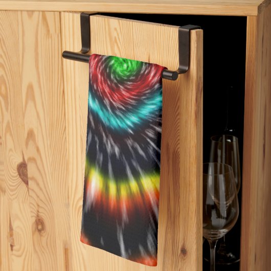 Zwarte Opal Tie Dye, Theedoek (Derde Gevouwen)