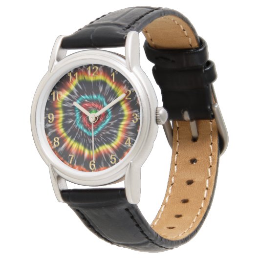 Zwarte Opale Tie Dye,  Dames horloge (Gekanteld)