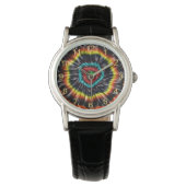 Zwarte Opale Tie Dye,  Dames horloge (Voorkant)