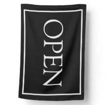 Zwarte Open Uiteen Modern Minimaal Klein Zakenvlag