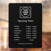 Zwarte Openingstijden Sticker | Op maat gemaakte R (Vel 2)