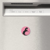 Zwarte opfok Unicorn (roze striped) Magneet (Insitu (Vaatwasser))