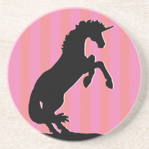 Zwarte opfok Unicorn (roze striped) Zandsteen Onderzetter