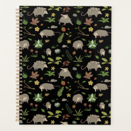 Zwarte Opossum Houtige Botanische Stijl Planner
