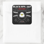 Zwarte Ops. A&P Vierkante Sticker (Tas)
