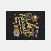 Zwarte opvoeder door populaire vraag zwarte geschi fleece deken (Voorkant (Horizontaal))