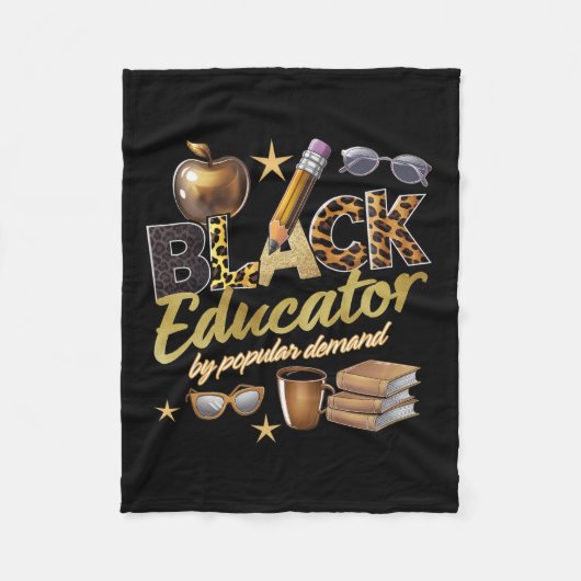Zwarte opvoeder door populaire vraag zwarte geschi fleece deken (Voorkant)