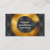 Zwarte opvulling opgevuld | Goudolie geborsteld Visitekaartje (Achterkant)