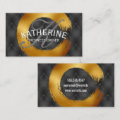 Zwarte opvulling opgevuld | Goudolie geborsteld Visitekaartje (Voorkant / Achterkant)
