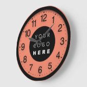 Zwarte Oranje aangepaste Logo voor bedrijfsminimal Grote Klok (Hoek)