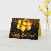 Zwarte Oranje ballonnen VERSCHIJNEN NIEUW JAAR GEp Kaart (Gele Bloem)