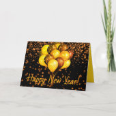 Zwarte Oranje ballonnen VERSCHIJNEN NIEUW JAAR GEp Kaart (Voorkant)
