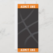 Zwarte Oranje Basketbal Verjaardagsfeest VIP Ticke Kaart (Achterkant)