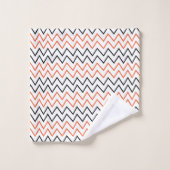 Zwarte Oranje Chevron Zigzag Bad Handdoek (Wasdoekje)
