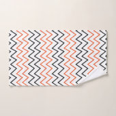 Zwarte Oranje Chevron Zigzag Bad Handdoek (Handdoek)