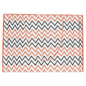 Zwarte Oranje Chevron Zigzag Groot Cadeauzakje (Achterkant)