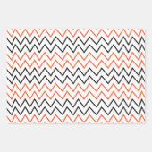 Zwarte Oranje Chevron Zigzag Inpakpapier Vel (Voorkant 3)