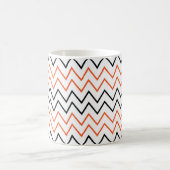 Zwarte Oranje Chevron Zigzag Koffiemok (Center)