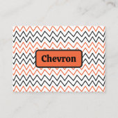 Zwarte Oranje Chevron Zigzag Visitekaartje (Voorkant)