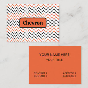 Zwarte Oranje Chevron Zigzag Visitekaartje