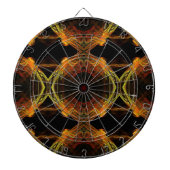 Zwarte, Oranje en gele fractale Dart Board Dartbord (Voorkant)