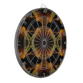 Zwarte, Oranje en gele fractale Dart Board Dartbord (Voorkant Links)