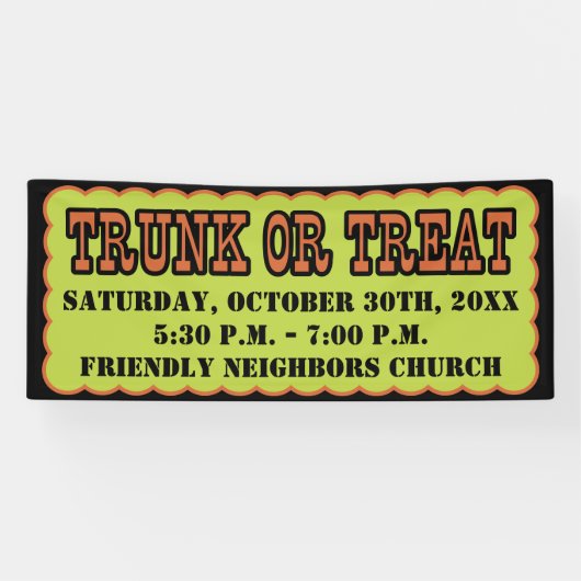 Zwarte, Oranje en groene trilling of -behandeling Spandoek (Horizontaal)