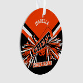 Zwarte, Oranje en witte Cheerleader Ornament (voorkant)