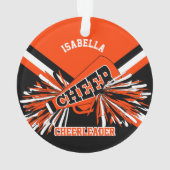Zwarte, Oranje en witte Cheerleader Ornament (achterkant)