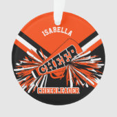 Zwarte, Oranje en witte Cheerleader Ornament (voorkant)