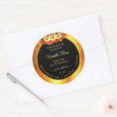 Zwarte Oranje etiketten van marmerproducten die Ro (Envelop)