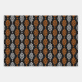 Zwarte Oranje Fancy schedel Damask Witch Halloween Inpakpapier Vel (Voorkant 3)