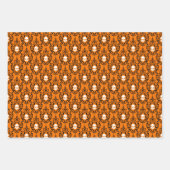 Zwarte Oranje Fancy schedel Damask Witch Halloween Inpakpapier Vel (Voorkant)