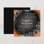 Zwarte oranje feestdagen voor het huwelijk kaart (Voorkant / Achterkant)