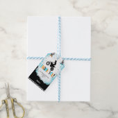 Zwarte & Oranje Fiets Cadeaublaadjes Cadeaulabel (Met Touw)