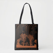 Zwarte Oranje Futuristische Vredesschouder-Canvas Tote Bag (Voorkant)