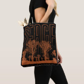 Zwarte Oranje Futuristische Vredesschouder-Canvas Tote Bag (Dichtbij)