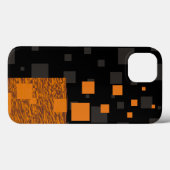 Zwarte oranje grijze vierkantjes abstracte blokken Case-Mate iPhone case (Achterkant (horizontaal))