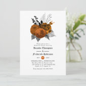  zwarte & Oranje Halloween-repetitie Kaart (Staand voorkant)